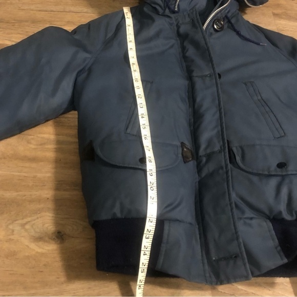 1970’s Canadian Trails Goose Down Coyote Fur Trim Blue Bomber XS / S Vintage - Picture 8 of 16